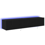 TV Wall Cabinet 2 pcs Black Oak 80 x 35 x 31 cm Engineered Wood 863109