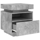 Bedside Cabinet with LED Lights Concrete Grey 40x39x48.5 cm 836790