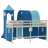 Curtains for Loft Bed with Tunnel and Tower Blue 835920