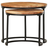 Nesting Tables 2 pcs Solid Acacia Wood 286186