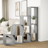 Room Divider Bookcase 4-Tier Concrete Grey 143.5x29x143.5 cm Engineered Wood 857997