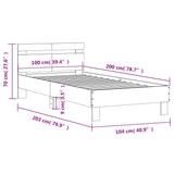 Bed Frame without Mattress with Headboard White 100x200 cm 838526