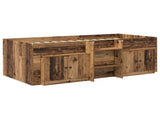 Loft Bed Frame with Cabinet 3 pcs Old Wood Engineered Wood 3423388