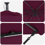 Umbrella with LED Strip Lights Bordeaux Red 294 x 294 x 248 cm 42003389
