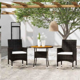 Garden Bistro Set Black Poly rattan Medium Removable Covers 3095908