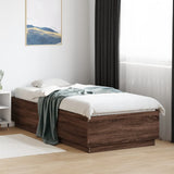Bed Frame with LED without Mattress Brown Oak 90x200 cm 3209638
