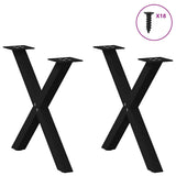 Coffee Table Legs X-Shaped 2 pcs Black 50x cm Steel 4012896
