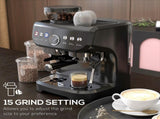 15 Bar Coffee Machine, with Adjustable Grind, Steamer and Accessories T3398P329960