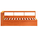 Bookcase Bed without Mattress Wax Brown 90x200cm Solid Wood Pine 3324471
