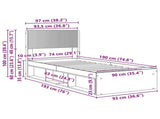 Bed Frame with Storage and Headboard Concrete Grey 90 x 190 cm 3414262