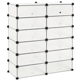 244921 Interlocking Shoe Organiser with 12 Compartments White