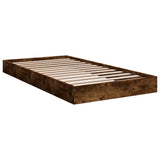 Bed Frame without Mattress Smoked Oak 100x200 cm Engineered Wood 842060