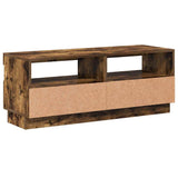 TV Cabinet with LED Lights Smoked Oak 100x35x40 cm 815720