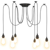 Pendant Lamp with 6 Lamp Holders E27 Black Metal 4103455