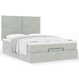 Ottoman Bed with Mattresses Light Grey 140x200cm Velvet 3313403