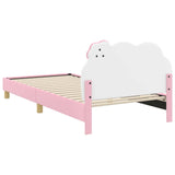 Children's Bed Frame with Headboard Pink 90 x 190 cm PU 42011020
