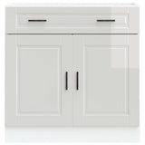 Kitchen Base Cabinet Porto High Gloss White Engineered Wood 853979