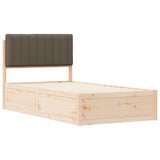 Bed Frame with Upholstered Headboard Taupe 100 x 200 cm 877792