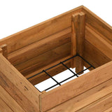 Raised Bed 50x40x38 cm Recycled Teak Wood and Steel 47421