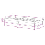 819892 Bed Frame without Mattress Solid Wood 90x200 cm