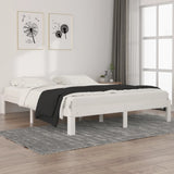 Bed Frame without Mattress White Solid Wood Pine 160x200cm 810376