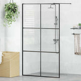 Walk-in Shower Wall with Clear ESG Glass 115x195 cm Black 151026