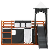 Bunk Bed without Mattress with Slide White and Black 90x200 cm 3284194