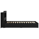 Bed Frame with Storage Black 75 x 190 cm Engineered Wood 3433611