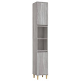 ZNTS 3 Piece Bathroom Cabinet Set Grey Sonoma Engineered Wood 3185541