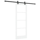 Sliding Door White 78 x 211 cm Solid Pine Wood and Glass 3332302