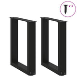 Coffee Table Legs U-Shaped 2 pcs Black 28x cm Steel 4013148