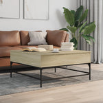 ZNTS Coffee Table Sonoma Oak 95x95x45 cm Engineered Wood and Metal 3217065