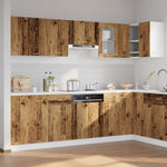 ZNTS 11 Piece Kitchen Cabinet Set Old Wood Engineered Wood 3328579