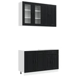 Kitchen Unit KALMAR 4 pcs Black Engineered Wood 3438296