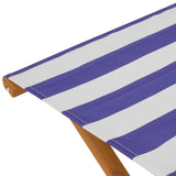 Deck Chair 2 pcs Solid Eucalyptus Wood Blue and White 42024902