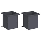 Garden Planter with LED 2 pcs Antracite 30 x 30 x 30 cm Steel 8008061