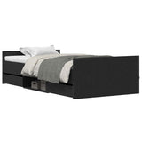 Bed Frame with Headboard Black oak 90 x 190 cm Engineered wood 3329328