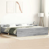 Bed Frame without Mattress Grey Sonoma 180x200 cm Super King 3203773