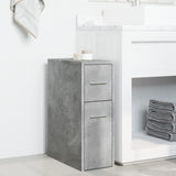 Narrow Bathroom Cupboard with Wheels Concrete Grey Engineered Wood 855280