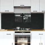 Kitchen Backsplash 2 pcs Black 80 x 60 cm Tempered Glass 3415547