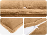 Cushion Cover 12 pcs HOUTEN Taupe 40 x 80 cm Faux Rabbit Fur 918447