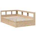 Bookcase Bed without Mattress 135x190cm Solid Wood Pine 3324475