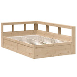 Bookcase Bed without Mattress 135x190cm Solid Wood Pine 3324475