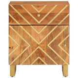 Bedside Cabinet Brown and Black 50x33x60 cm Solid Wood Mango 356791