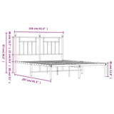 Metal Bed Frame without Mattress with Headboard White 150x200cm 353588