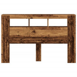 LED Headboard Old Wood 160x18,5x103,5 cm Engineered Wood 857688