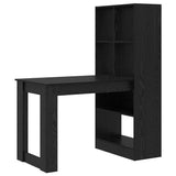 Desk with Shelf Black Oak 122 x 67 x 145 cm Engineered Wood 3337258