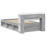 Bed Frame with Storage Grey Sonoma 80 x 200 cm Engineered Wood 3433322