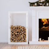 Firewood Rack White 60x25x100 cm Solid Wood Pine 822413