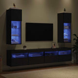 Wall-mounted TV Cabinets 2 pcs Black Oak 30.5 x 30 x 90 cm 882953